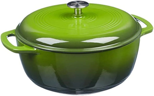 7.3 Quart Round Enameled Cast Iron Dutch Oven/Crock Pot in Green US SHipping 7-10 Days - greenish