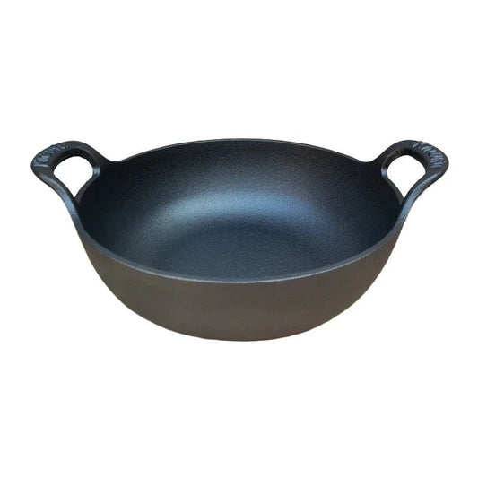 Cast Iron Yuanbao Frying Pan / Stew pot without Lid - greenish